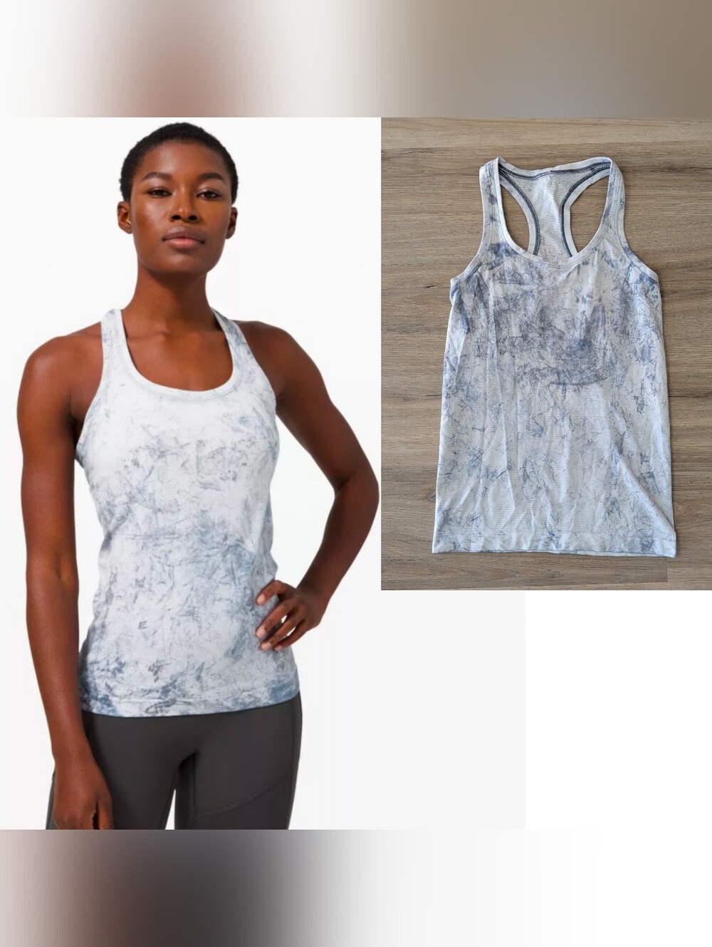 Lululemon athletica Gray Marble Sz 4 Racer back Tank Top